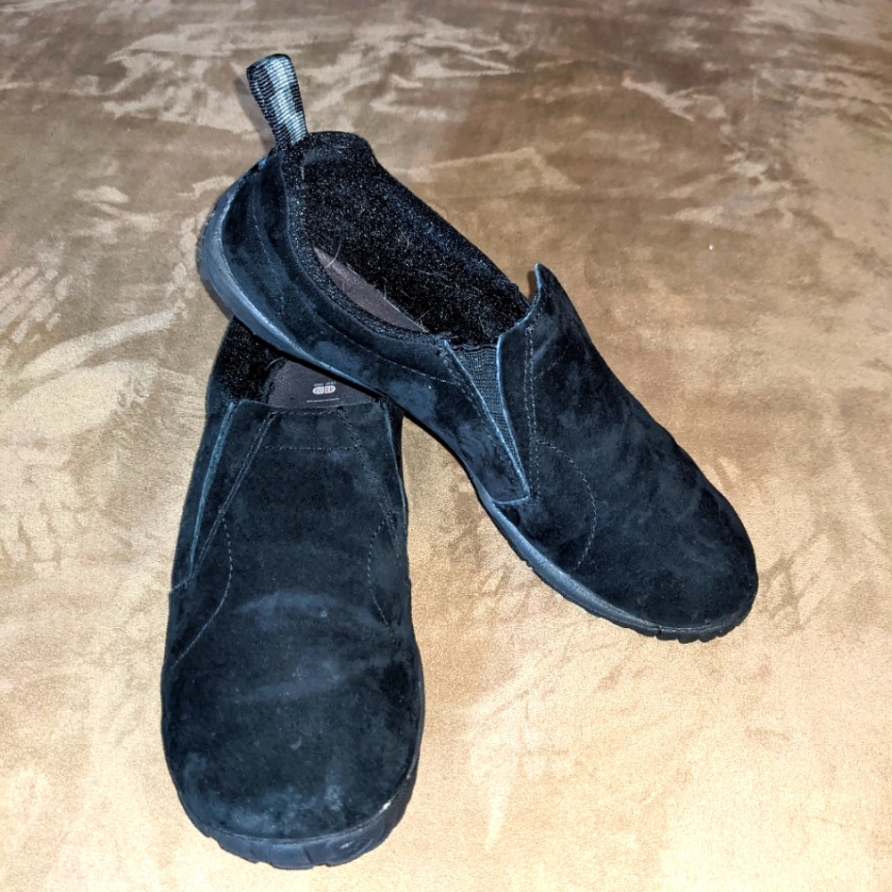 Black Women's Merrell Performance Shoes Slide On Suede